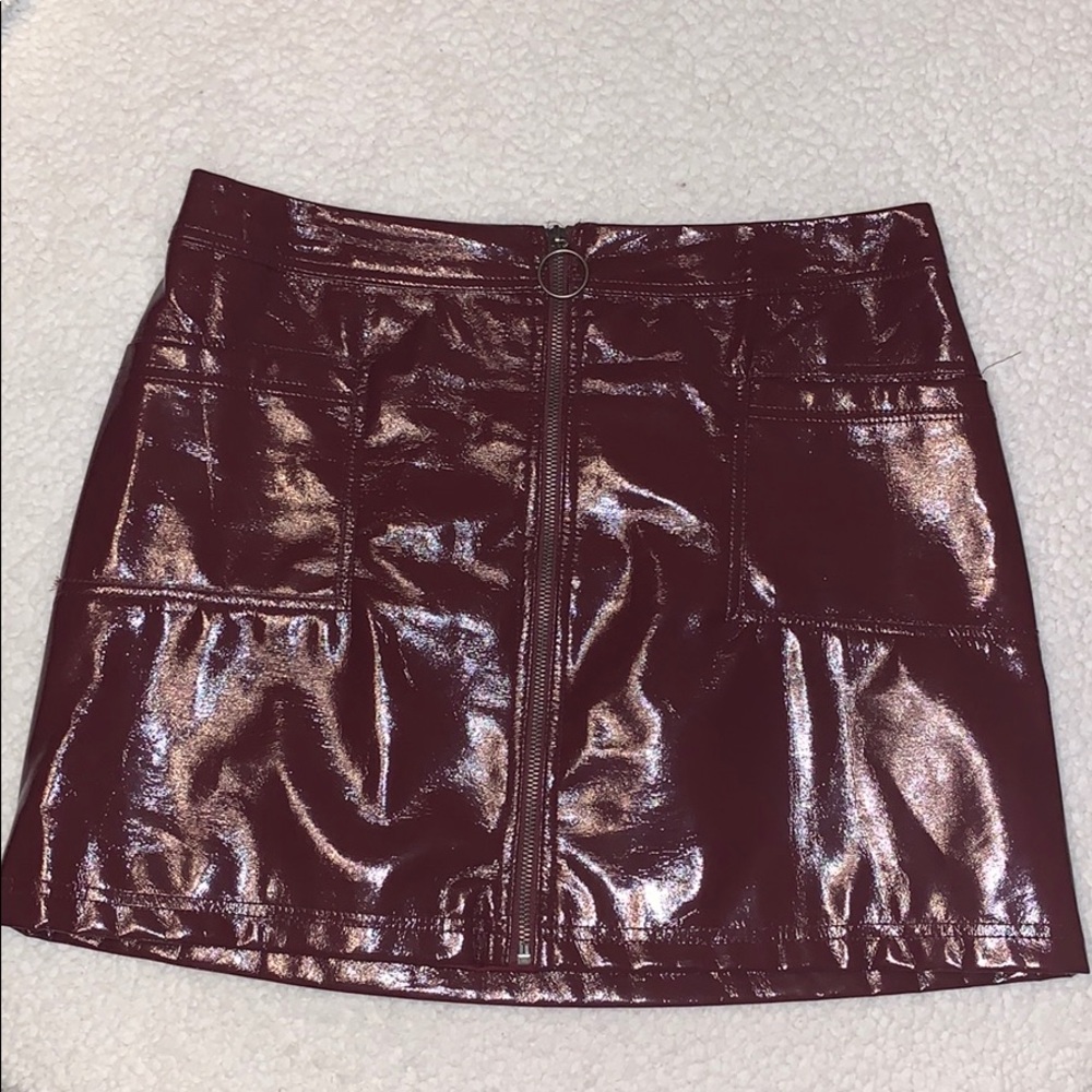 Maroon Shiny skirt